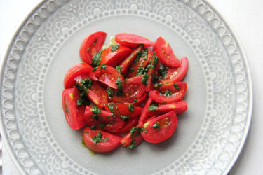  Tomatoes with Basil Oil Photo by Cynthia Nelson