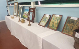 Some of the memorabilia on display after the celebration on Monday
