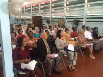 The audience at the Dharm Shala for the celebration of its 95th anniversary on Monday