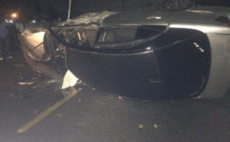 PTT 9623 toppled along Lamaha Street
