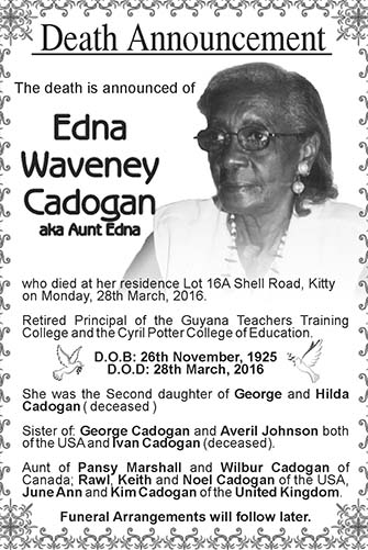 Edna Cadogan aka Aunt Edna