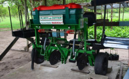 The National Agricultural Research and  Extension Institute’s Mechanical Harvesting machine (GINA photo)