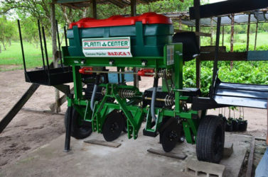 The National Agricultural Research and  Extension Institute’s Mechanical Harvesting machine (GINA photo)