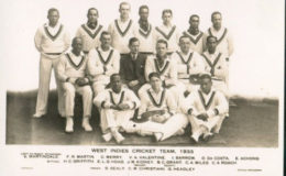 West Indies Cricket Team 1933 – Cyril Christiani is middle in the front row
