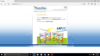 A screenshot of Nutribio’s website advertising Lailac as a product distributed in Africa, the Caribbean and the Middle East. This site was last updated in 2014.  