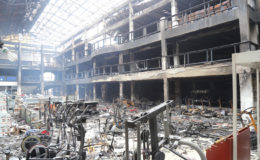 The inside of the main building which was severely damaged as a result of Monday’s fire.  (Keno George photo)
