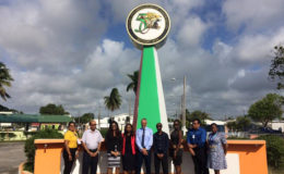  Minister Dominic Gaskin (centre) with representatives from some of the sponsors and others.