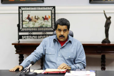 Venezuela’s President Nicolas Maduro attends a Council of Ministers meeting at Miraflores Palace in Caracas, Venezuela May 13, 2016. Miraflores Palace/Handout via REUTERS