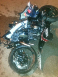 The CBR motorcycle Fox was riding at the time of the accident. 