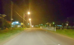 The lights on the Diamond Access Road (MPI photo)