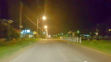 The lights on the Diamond Access Road (MPI photo)