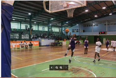 President’s College’s Demelsa Nicholas in the process of scoring an easy layup during her side’s lopsided win over Plaisance Secondary in the girls’ division.