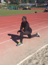 Troy Doris going through his paces while training yesterday ahead of today’s Exxon Mobil Bislett Games in Oslo, Norway, the seventh of the 14 Diamond League meets this season. 