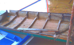 Mohamed Shameer’s badly damaged boat.