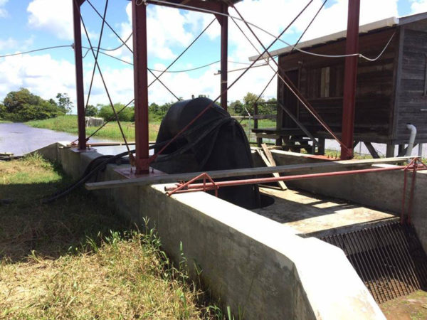 The pump that was not working because of the lack of fuel when Stabroek News visited yesterday. 