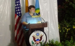 Outgoing Deputy Chief of Mission  Bryan Hunt speaking last night
