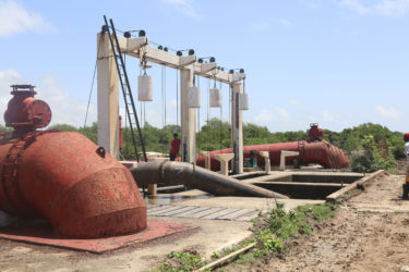 The two giant pumps at the pump station 