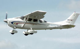 A Cessna 206 – the model of the planes flown out of Eugene F Correia International Airport, at Ogle yesterday 