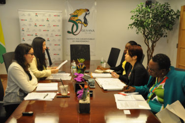 The Guyanese team (right) during the workshop