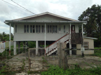 The Lot 2233 Crane Housing Scheme, West Coast Demerara (WCD) house, where Latchmin Shiwpujan’s body was discovered in the bottom flat.