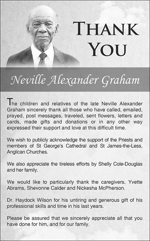 Neville Graham Thank You Ad