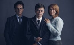 Jamie Parker (Harry), Sam Clemmett (Albus) and Poppy Miller (Ginny Potter) 