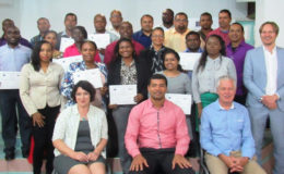 Trainers and participants at the training session