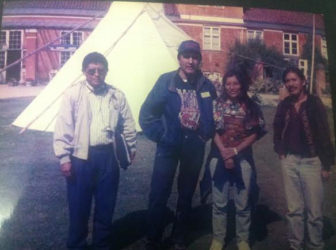 Lawrence Anselmo (left) representing Guyana at the Conference of Indigenous People in Denmark 