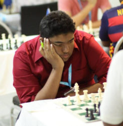 Taffin Khan, winner of the Andrew Arts Memorial Chess Tournament which ended last weekend 