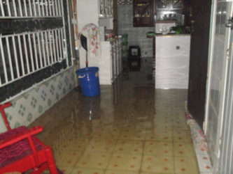 A section of Devika’s home, which has been inundated by floodwaters. 