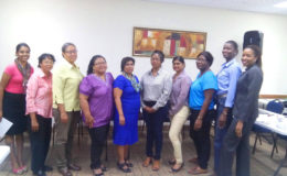 The nine Guyanese participants in the World Bank-funded Women Innovators Network programme along with entrepreneur Valrie Grant at extreme right 