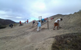 Workers collecting aggregrate for washing and sifting from the Pakaraima Mountains
