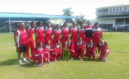  The 2016 WICB Women’s 50 over champs, Trinidad & Tobago yesterday at the Everest Ground.