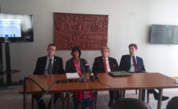 From left , Ivan Šimonović, UN Assistant Secretary-General for Human Rights; Navi Pillay Commissioner of the International Commission against the Death Penalty; Emeritus Professor Marc Bossuyt, Emeritus President of the Constitutional Court of Belgium and Derek Lambe, Head of Political, Press and Information Section of the EU Delegation during the press conference yesterday.