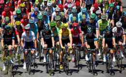 The pack during yesterday’s 15th stage of the annual Tour de France. (Reuters photo)