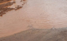 One section of the Matarkai Road that has been reduced to a “slush dam” according to a resident.