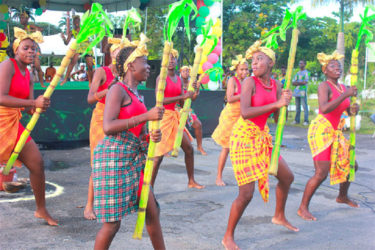 A dance performed as part of a Libation Ceremony at the Square of the Revolution in 2013. (Stabroek News file photo)