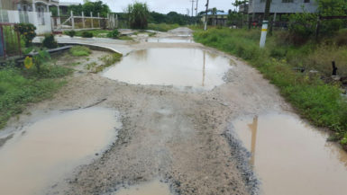One of the roads in Bartica that is impassable during the rainy season.  