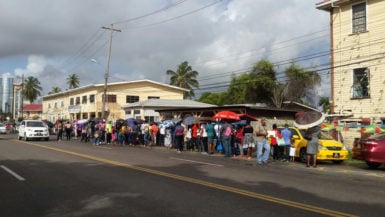  The line at the Passport Office at 7:30hrs on July 12th.