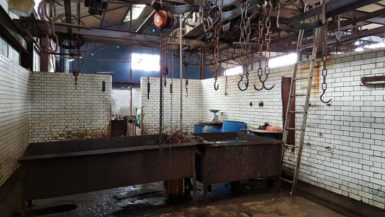 The slathering chambers of the Municipal Abattoir  