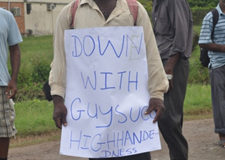 One of the protesters (GAWU photo)