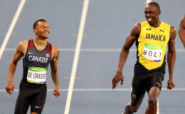 JOKES ASIDE! Usain Bolt and Andre De Grasse seem to be talking much more than running in their 200m semi-final heat last night.