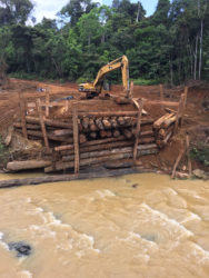 The section of the collapsed bridge that is being restored. (Natural Resources Ministry photo)