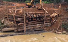 The section of the collapsed bridge that is being restored. (Natural Resources Ministry photo)