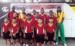 The Guyana pre-cadet table tennis team prior to the team’s departure on Sunday morning.