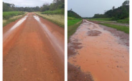 These photos show the Eteringbang airstrip before and after the storm. (Photos from Captain Gerry Gouveia’s Facebook page) 