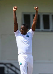 West Indies fast bower Miguel Cummins. 