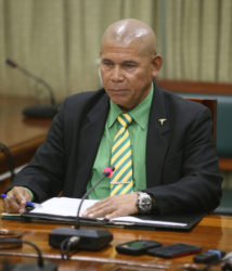 Public Health Minister Dr George Norton during his press conference yesterday 