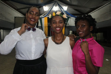 BowJay’s owner Jenell Pierre (centre) poses with two of her models 