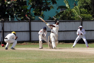 Ricardo Adams entertained the crowd at Tuschen with his power-hitting. (Orlando Charles photo)